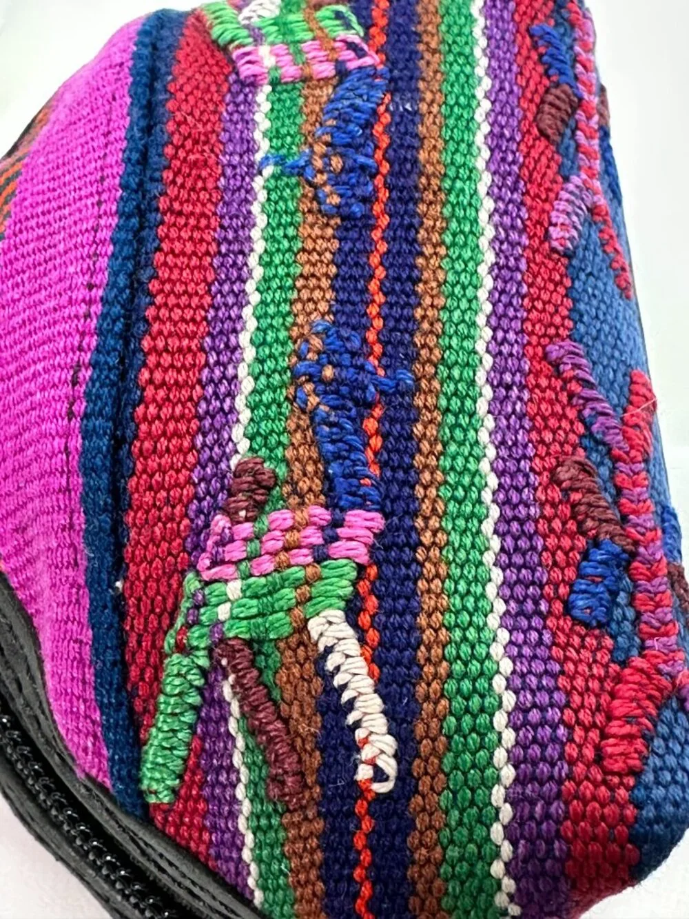 Handcrafted Guatemalan Huipil Coin Purse | Colorful Artisan Zip Pouch